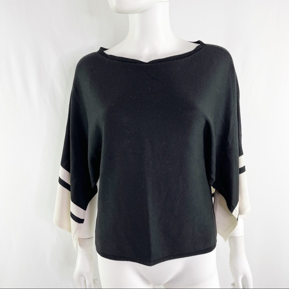 Eileen Fisher Size XXS Black Rib Knit Slit Sleeve Sweater Top Lyocell Silk Blend - Picture 3 of 10